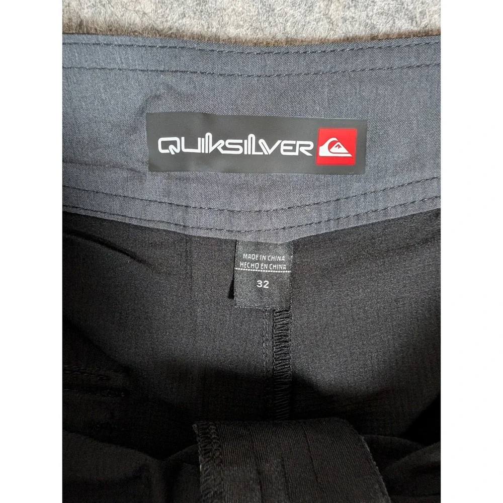 Quiksilver Mens Performance Board Shorts Black Solid Surf Trunks Size Small/32